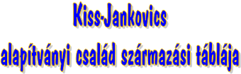 Kiss-Jankovics
alaptvnyi csald szrmazsi tblja